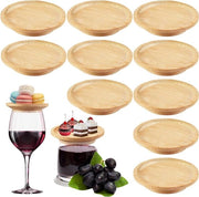 Coppe da Vino con Coppe in Legno - 10 Pezzi per Decorare Desserti e Antipasti - 10 cm di Diametro