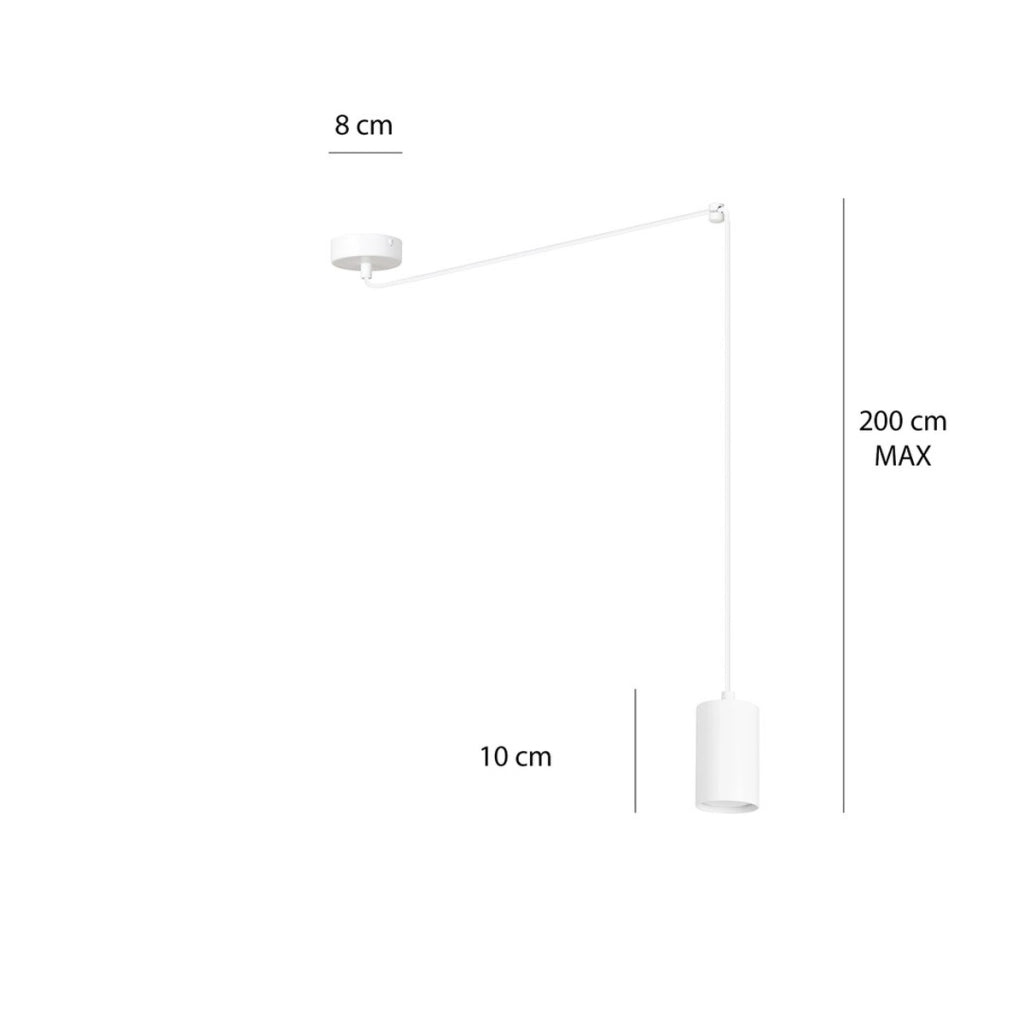 Lampada a sospensione TRAKER in acciaio bianco opaco