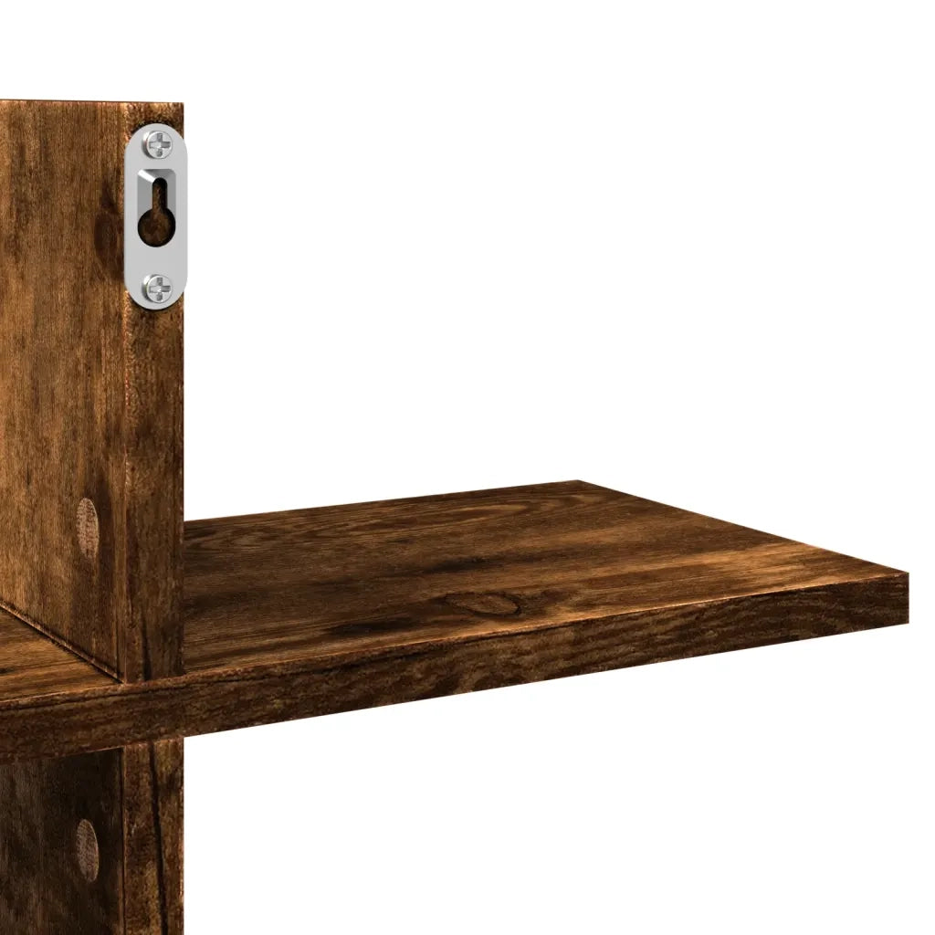 Mensola a Muro Rovere Fumo 124,5x18x60,5 cm in Truciolato 853267