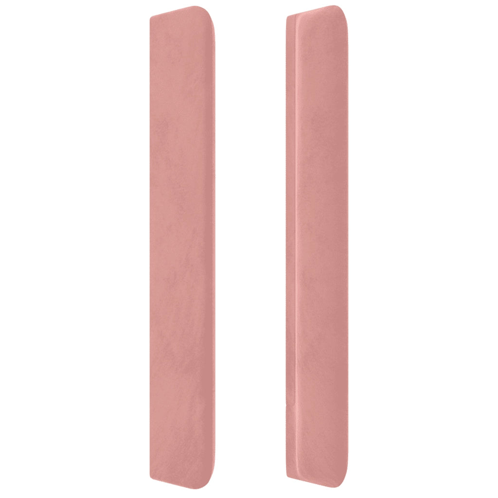 Giroletto a Molle con Materasso Rosa 140x200 cm in Velluto 3132926