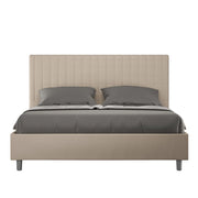 BS COM Letto matrimoniale king size senza rete imbottito 170x210 similpelle tortora