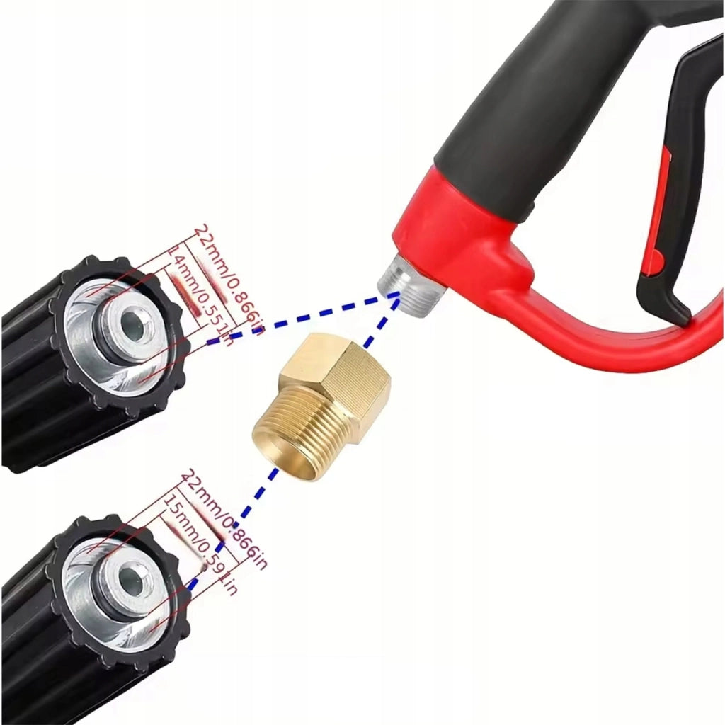 Pistola Alta Pressione con Set di Accessori – Compatibile con Idropulitrici Kärcher HD/HDS | 5 Ugelli, 3 Lance