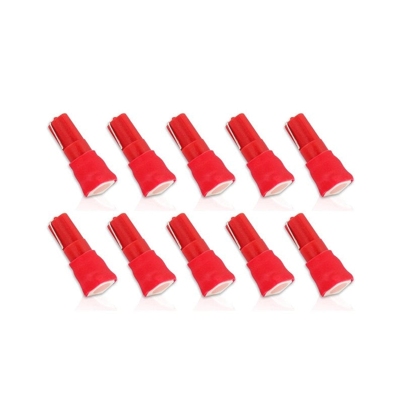 10 Lampadine LED T5 12V W1.2W Rosse SMD 5050 per Cruscotto Auto Moto