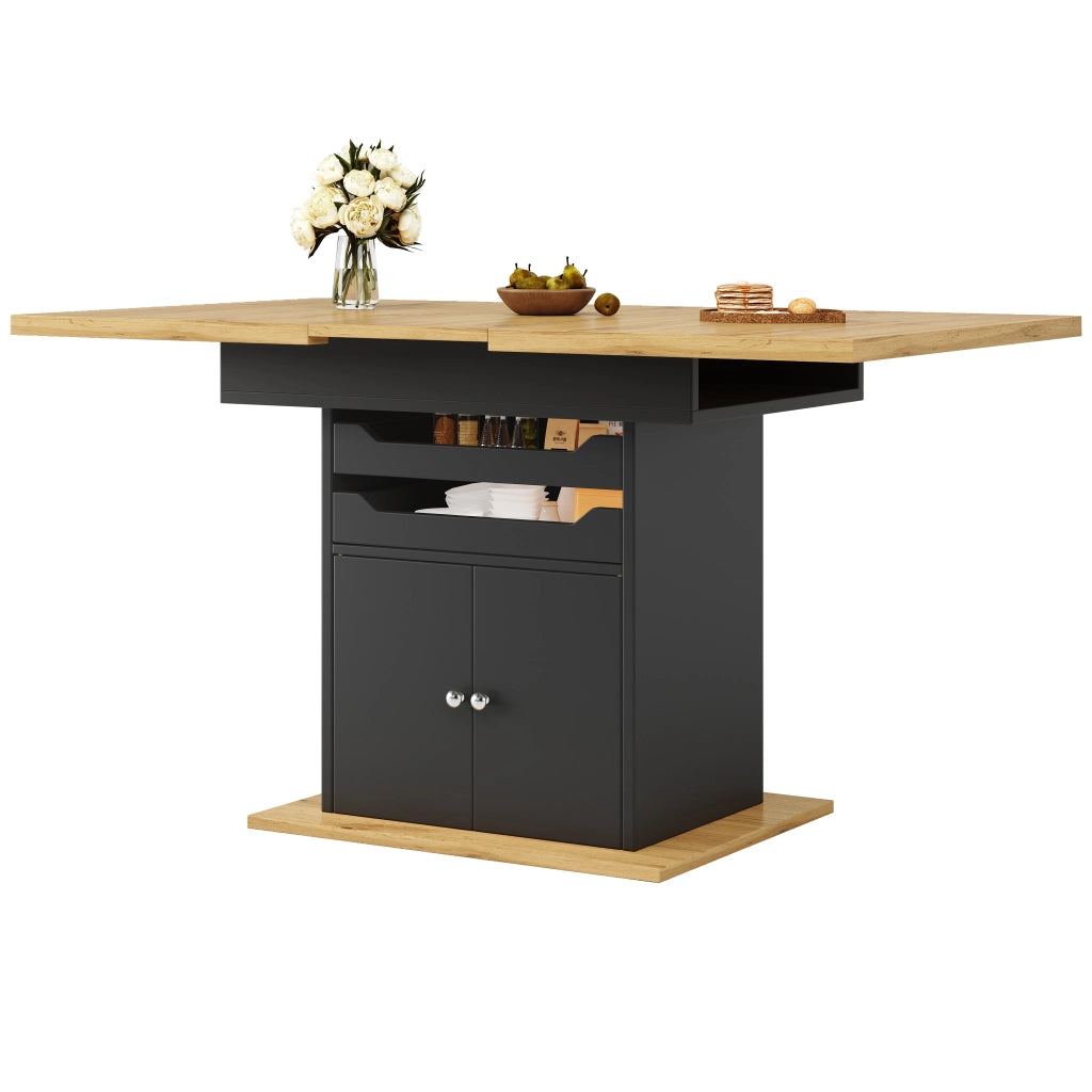 Tavolo da Pranzo Allungabile con Cassetti e Vano ¨C MINIMAL ¨C 110-140x80 cm, Salvaspazio, 4-6 Persone