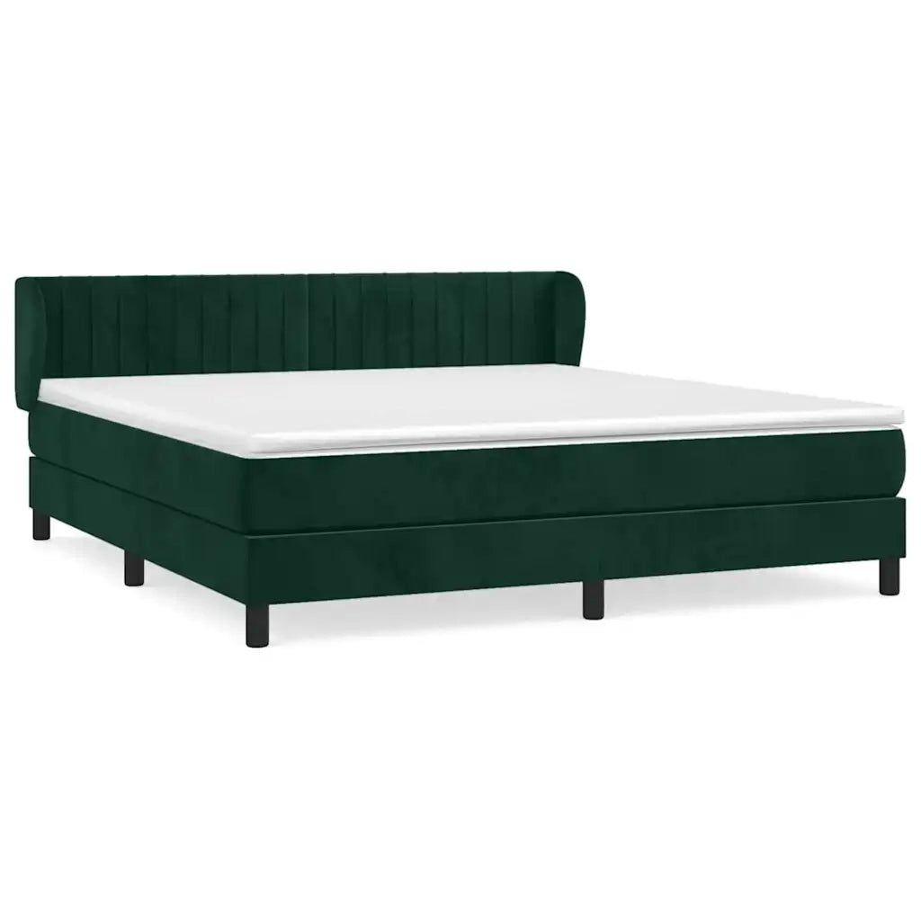 Giroletto a Molle con Materasso Verde Scuro 160x200 cm Vellutocod mxl 74121