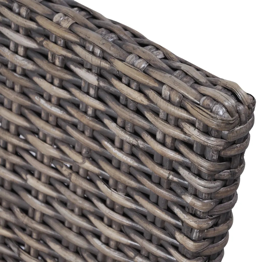 Sedie da Pranzo 2 pz Marroni in Rattan Kubu e Legno di Mogano 246655