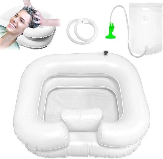 Bacino di Doccia Portatile con Sacca Idrica e Testa di Doccia - Bacino di Shampoo Portatile - Grande Bacino di Doccia Opacabile - Sistema di Doccia Portatile - Bacino di Doccia Portatile Opacabile