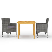 Set Mobili da Pranzo per Giardino 3 pz Grigio cod mxl 43749