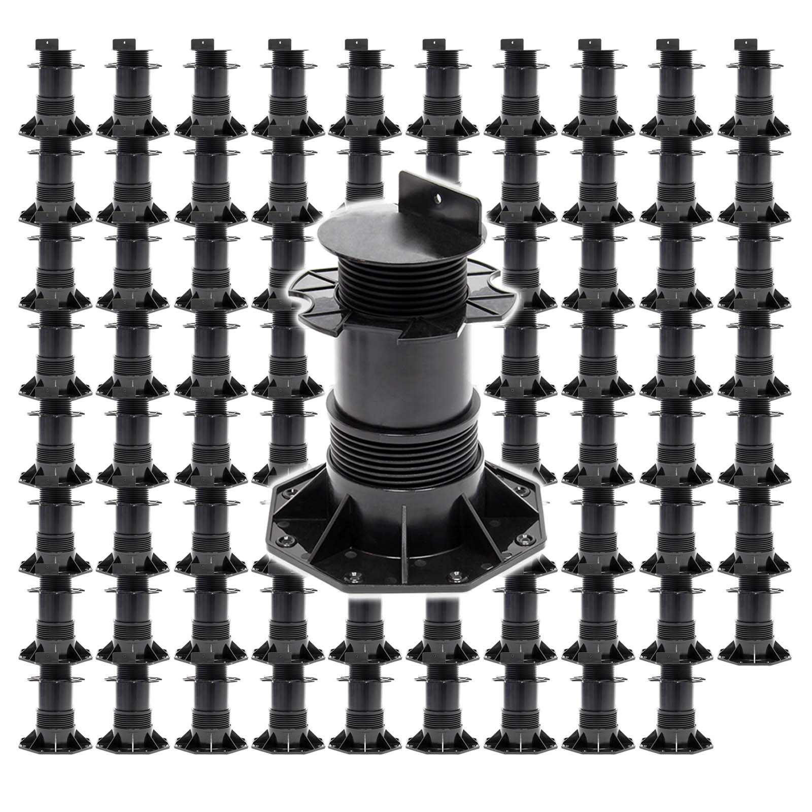 Set 80 supporti per pavimenti galleggianti Altezza regolabile 140-210mm Max 2700 kg Piedini per decking