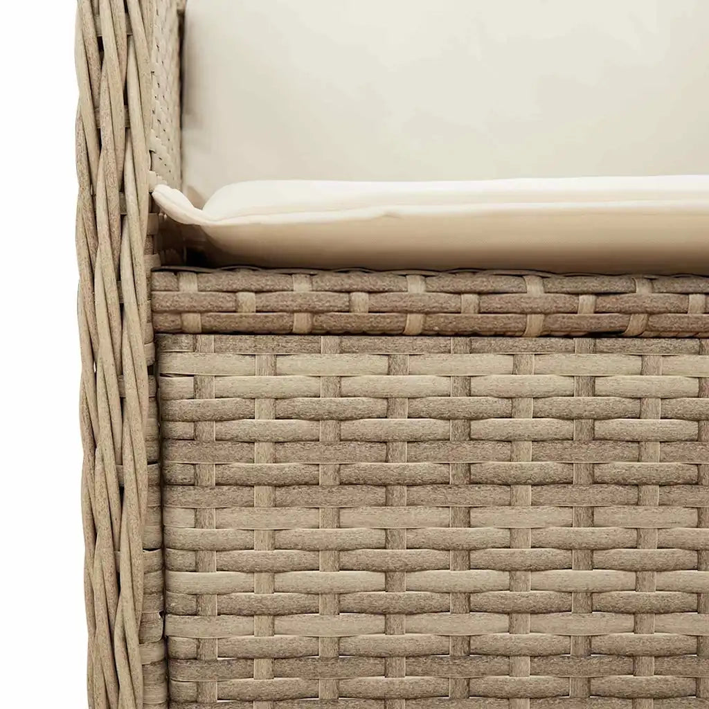 vidaXL Panchina da giardino con cuscino Beige Poly Rattan
