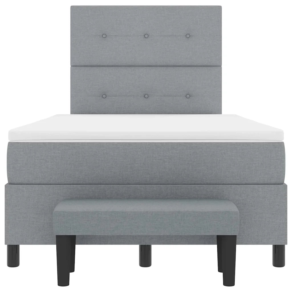 Letto a molle con materasso Grigio chiaro 120 x 200 cm Tessuto 3344058