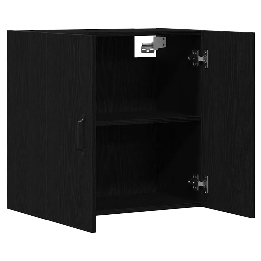 Mobiletto da Parete Rovere Nero 60x31x60 cm in Legno Massello 862113