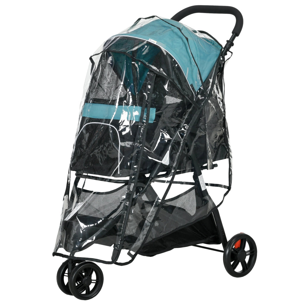 Carrello per animali domestici pieghevole ¨C Zephmum ¨C Blu e Nero con ombrellone