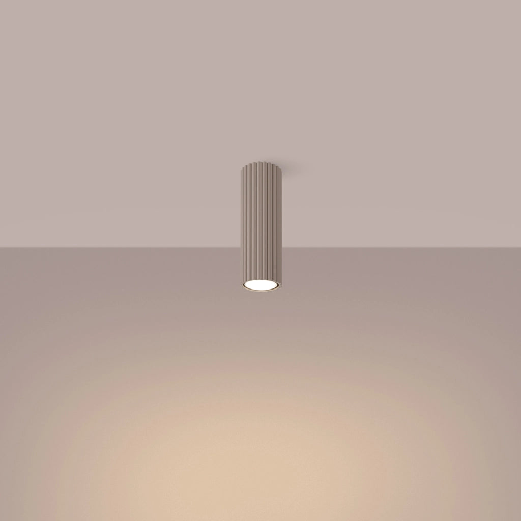 Spot soffitto GRAVIO taupe tuba rigata 20 cm GU10 10W