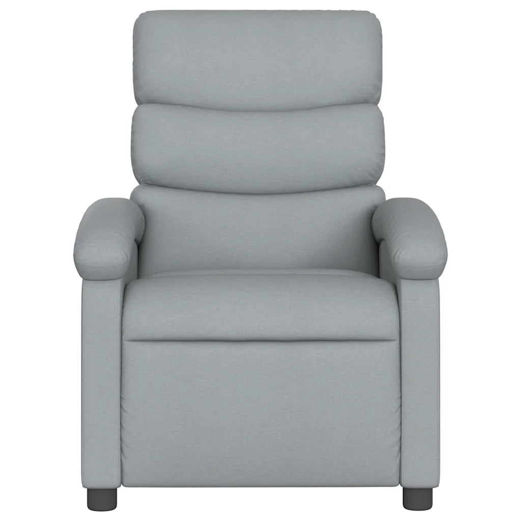 Poltrona | Sedia Relax Reclinabile Massaggio Elettrica Grigio Chiaro Tessuto