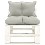 Poltrona Centrale da Giardino Pallet con Cuscini Tortora Legno 3052398