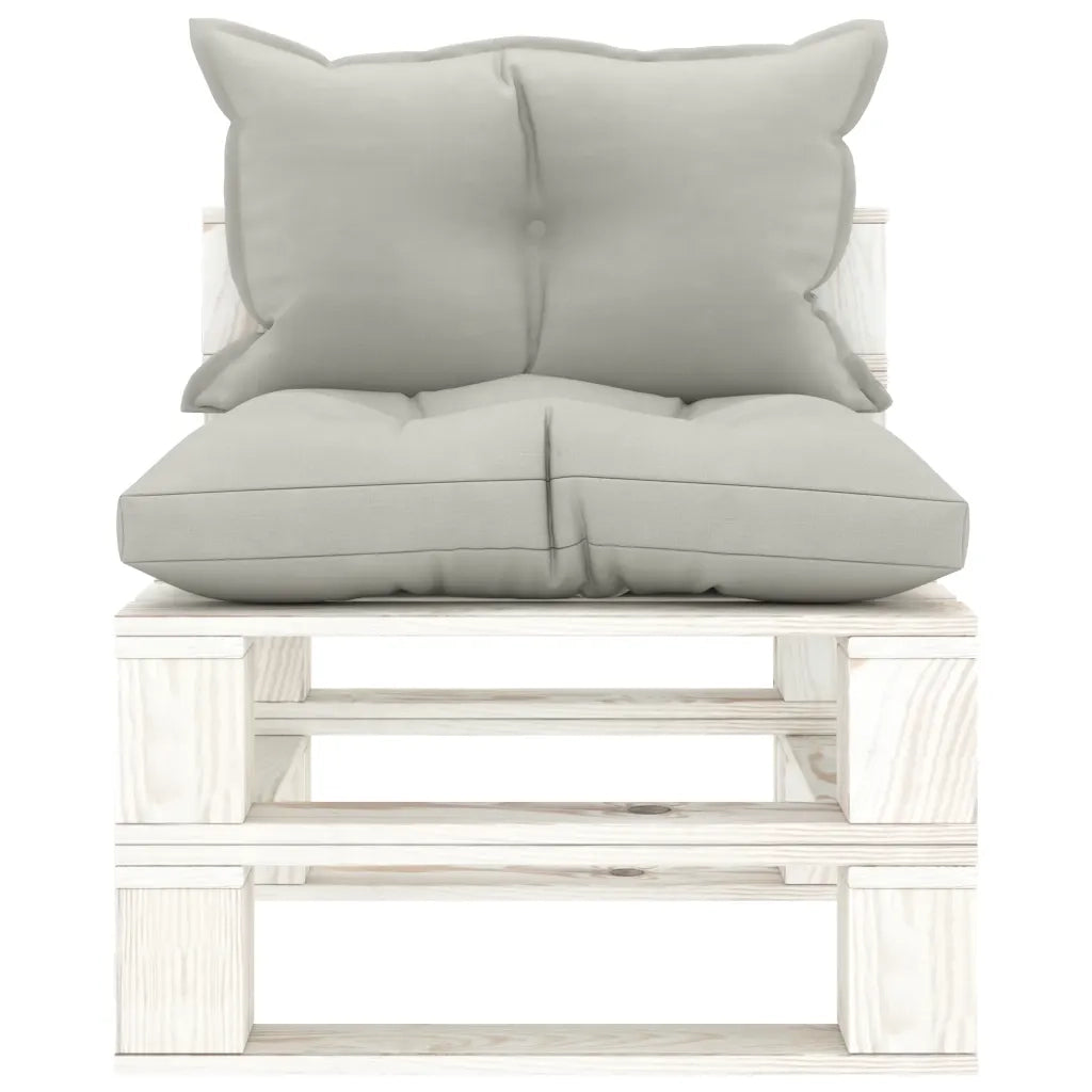 Poltrona Centrale da Giardino Pallet con Cuscini Tortora Legno 3052398
