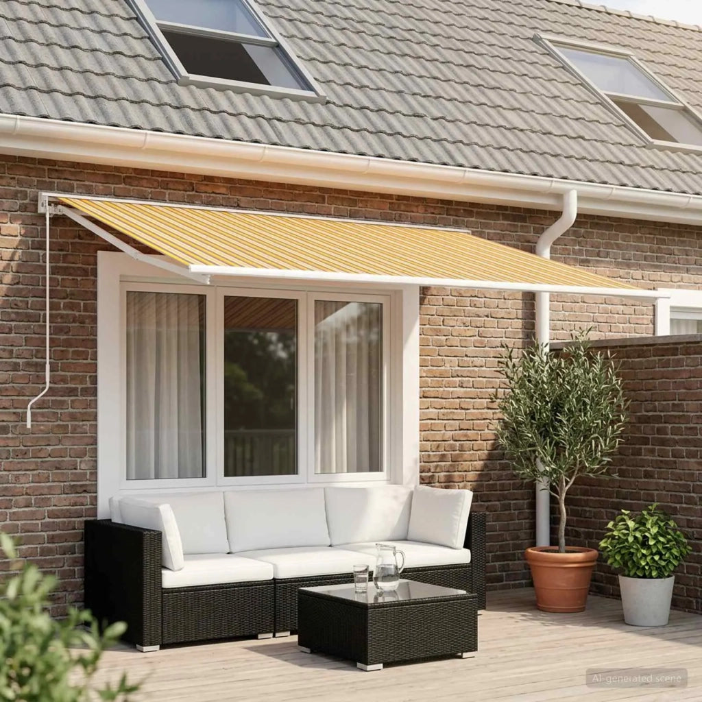 Telo di ricambio per tenda da sole Arancione e Nero Poliestere 3444336