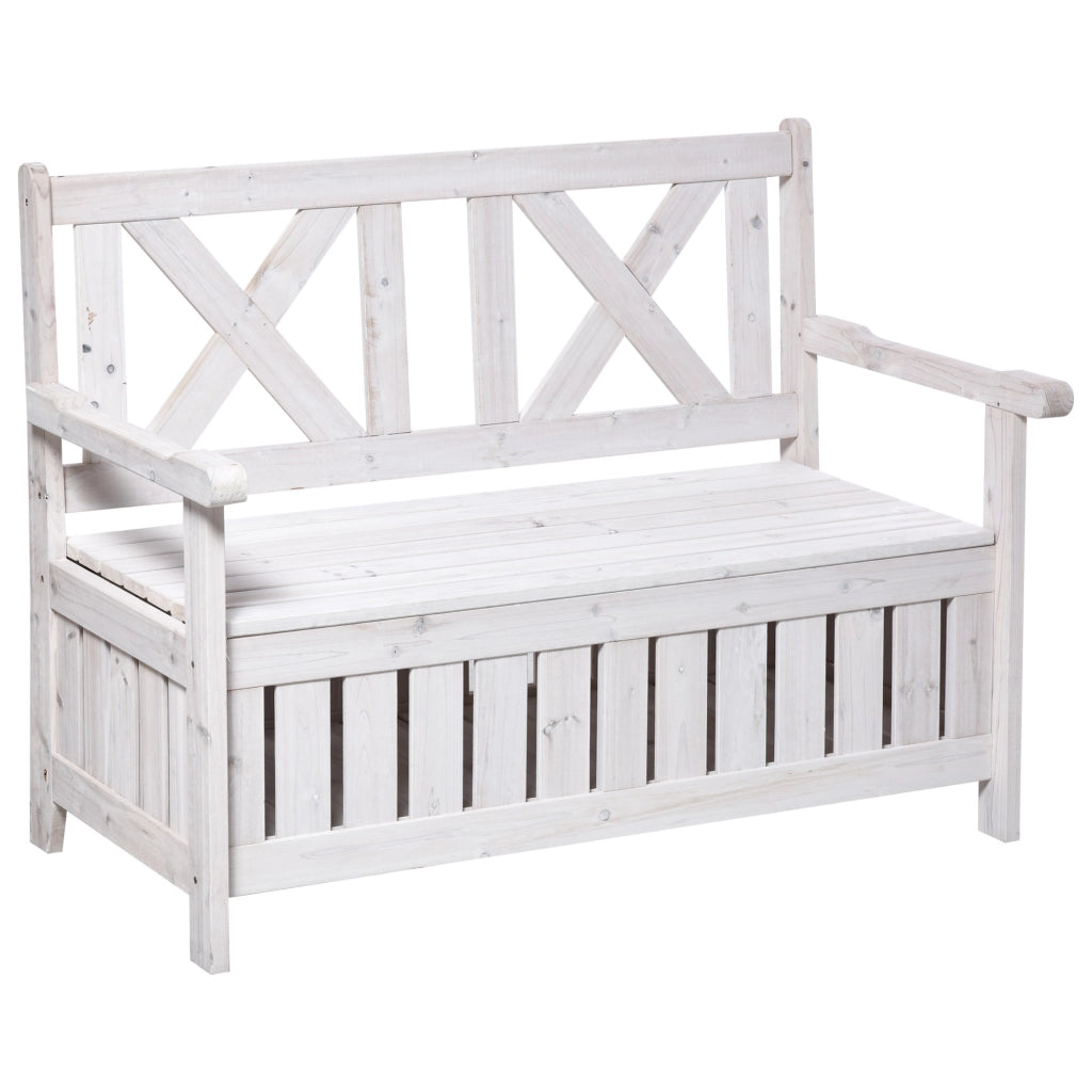 Divano 2 posti con cassetti ¨C zephmum ¨C Bianco 115x61x85 cm