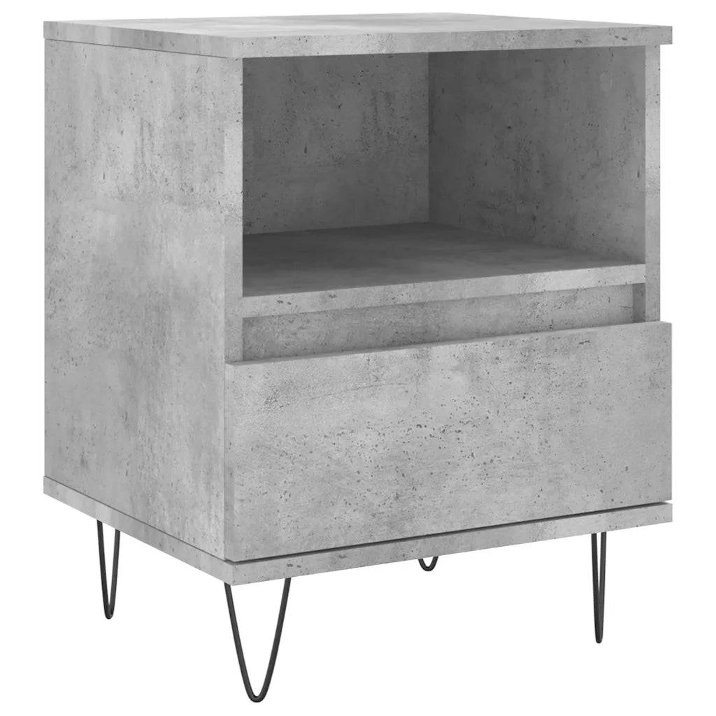 Comodino-Tavolino da notte Grigio Cemento 40x35x50 cm in Legno Multistrato 997151