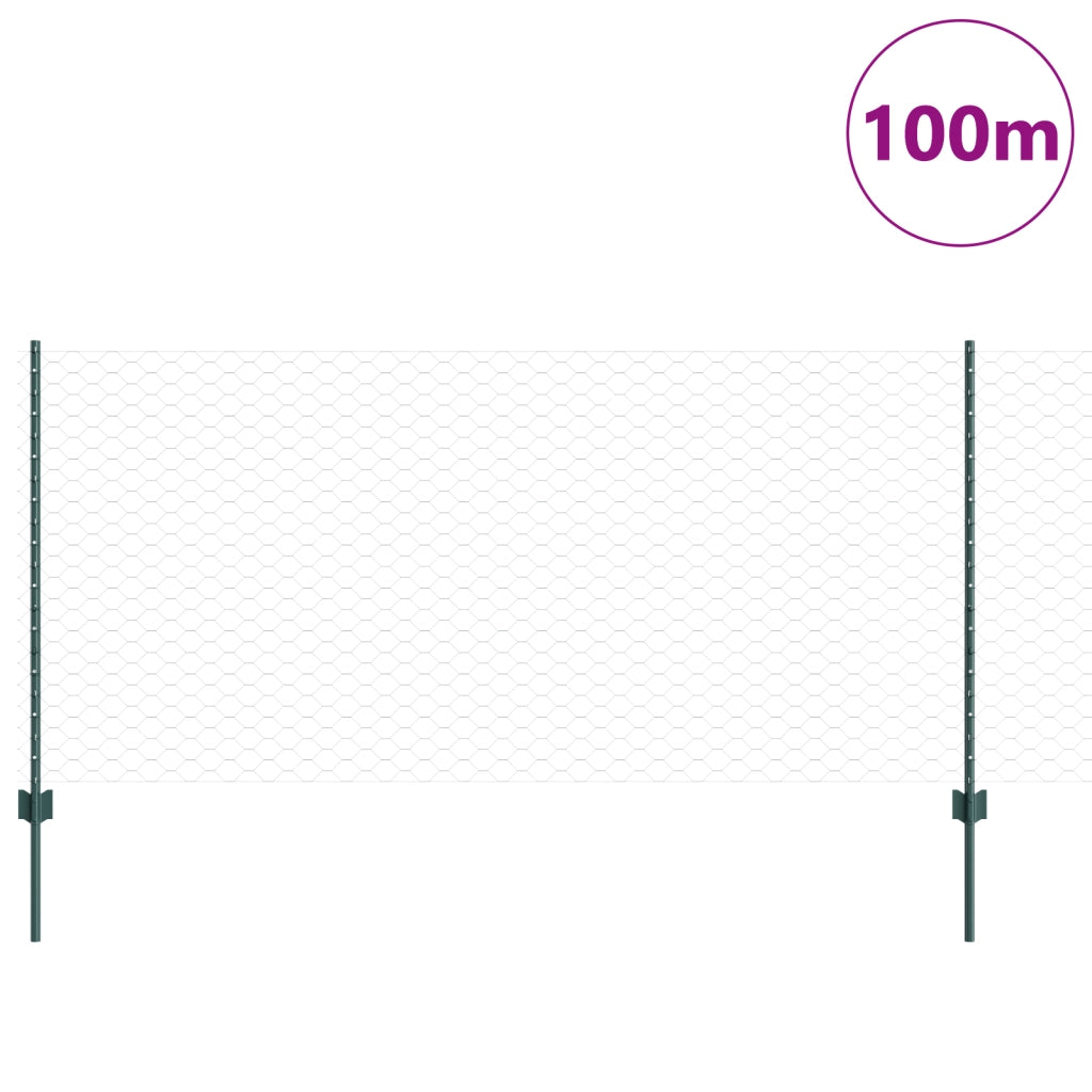 Pali di Recinzione  11 pz U-Channel Verde 100 cm Acciaio