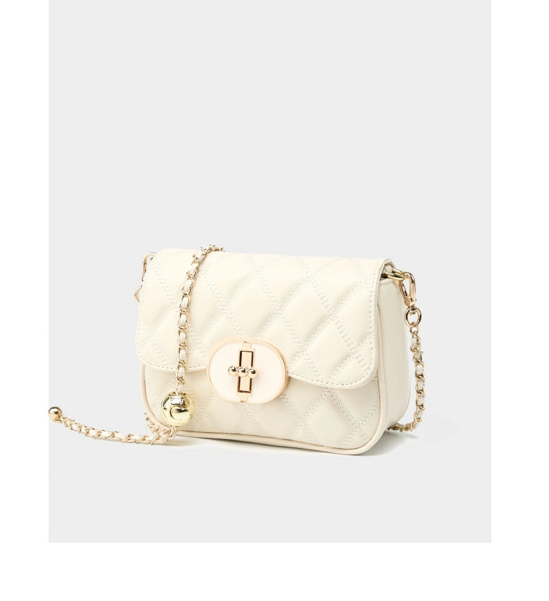 Borsa a tracolla da donna in vera pelle, colore bianco.