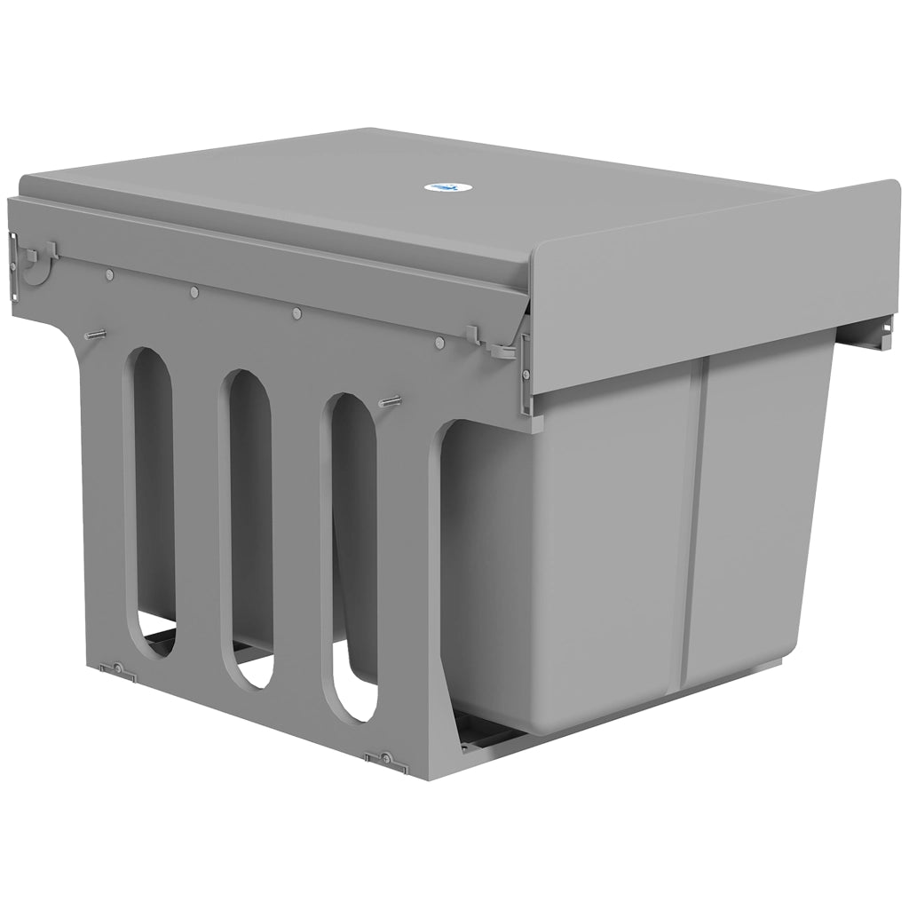 Cestino Sottolavabo Estraibile con 2 Contenitori 30L ¨C zephmum ¨C Grigio Chiaro 60x45x45 cm