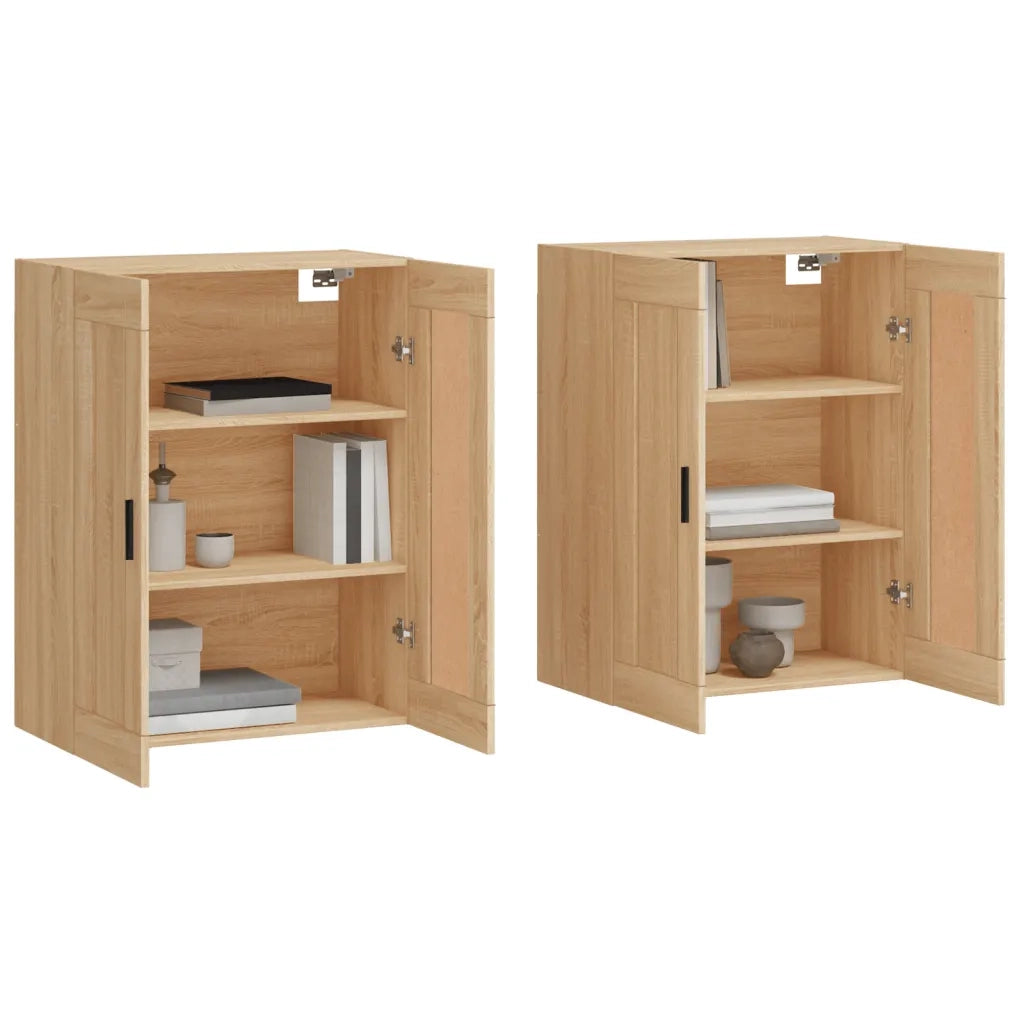Armadietti a Parete 2 pz Rovere Sonoma in Legno Multistrato 3198036