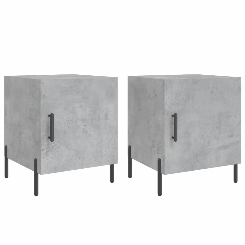 Comodini 2 pz Grigio Cemento 40x40x50 cm in Legno Multistratocod mxl 127733