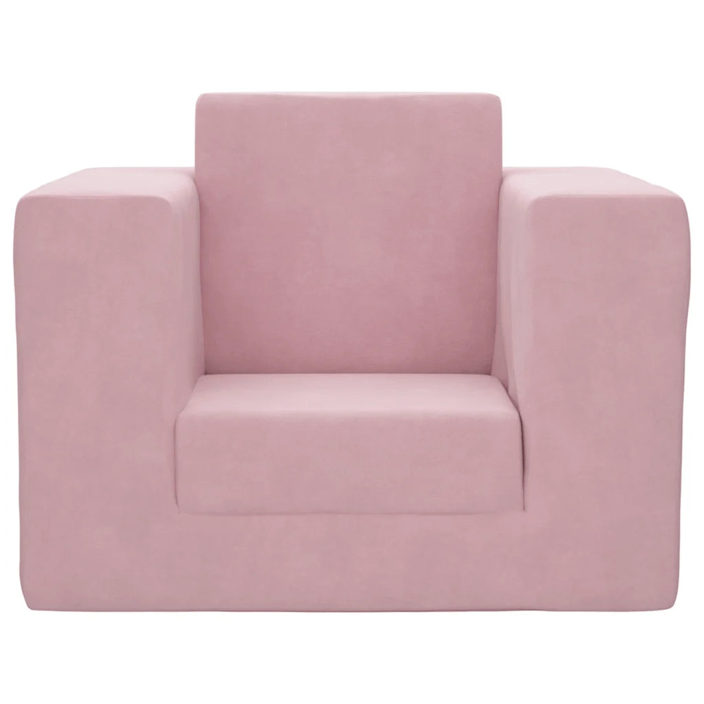 Divano per Bambini Rosa in Morbido Peluche