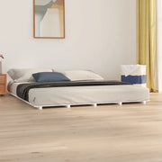Giroletto senza Materasso-Struttura Letto Bianco 200x200 cm Legno Massello Pino 320788