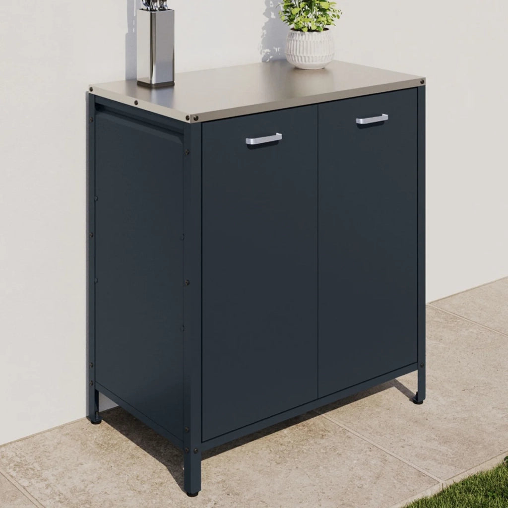 IDMarket - Cucina da esterno PAREO a 2 ante in acciaio, grigio antracite