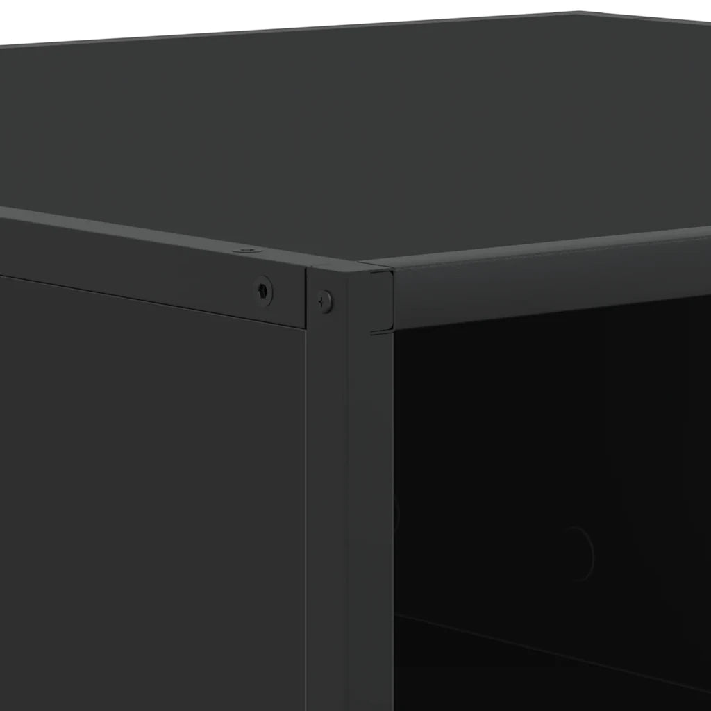 Tavolino da Salotto Nero 80x80x30 cm in Truciolato e Metallo 848769