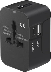 Adattatore universale per corrente elettrica - 2 porte USB - Adattatore per corrente elettrica universale
