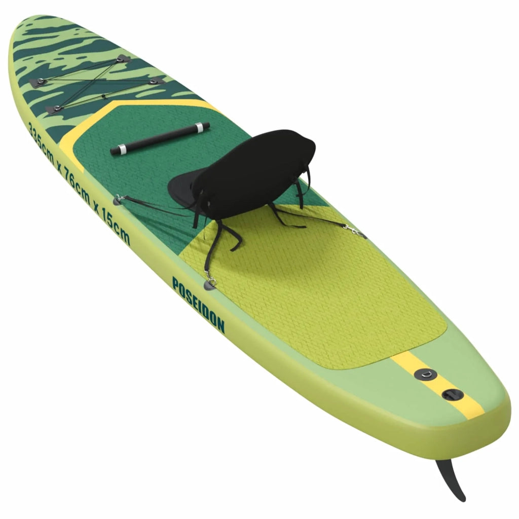 SUP Board con Seggiolino 2-in-1 POSEIDON 335 x 76 x 15 cm Verde 42039130
