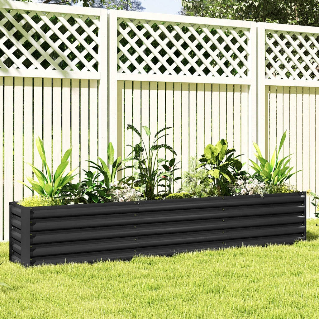 Vaso da giardino rialzato ¨C zephmum ¨C 240x40x45 cm grigio scuro