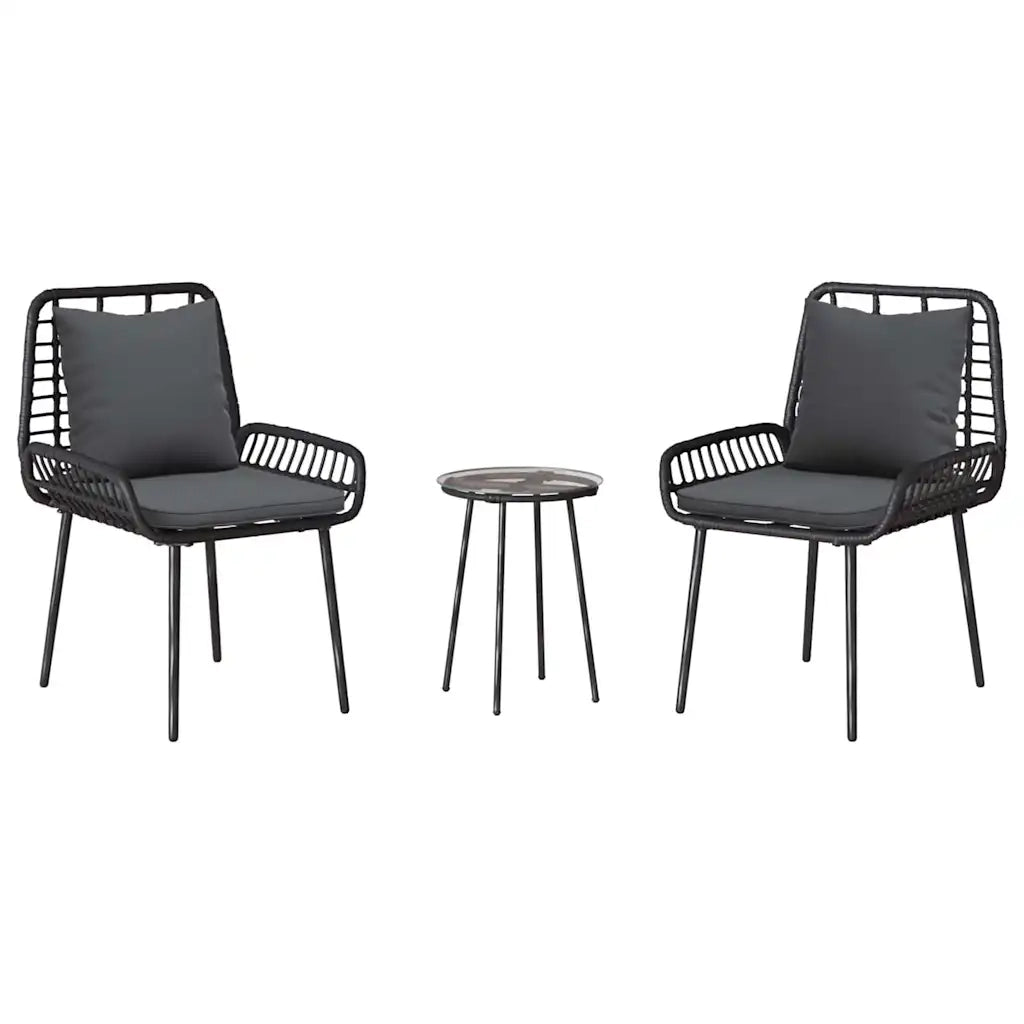 vidaXL Set da Pranzo per Giardino 3 pcs Nero e antracite