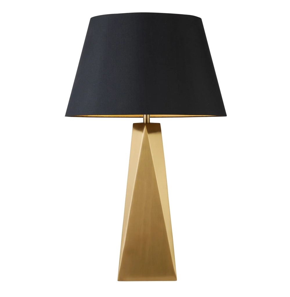 Lampada Da Scrivania Contemporanea Maldon Acciaio Nero Tessuto Oro 1 Luce E27
