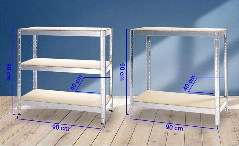 Scaffale in Metallo 5 Ripiani in Legno Truciolato 90x40x176 cm Joker Zincato