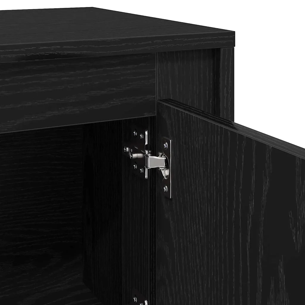 Mobile TV rettangolare funzionale con vani portaoggetti e ripiani 102 x 35 x 45 cm in legno composito nero 02_0052733