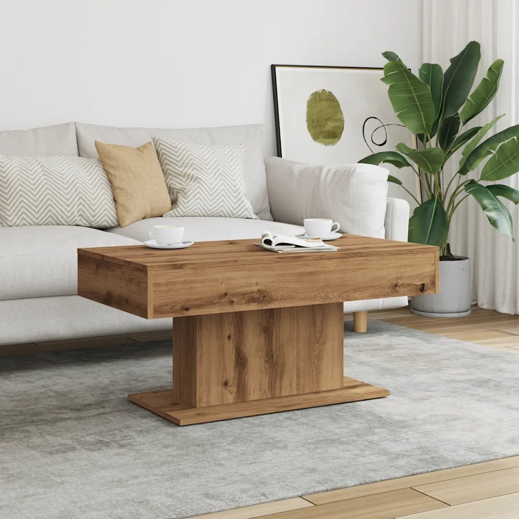 Tavolino da caffè Rovere Artigianale 96x50x45 cm in Legno Multistrato 856547