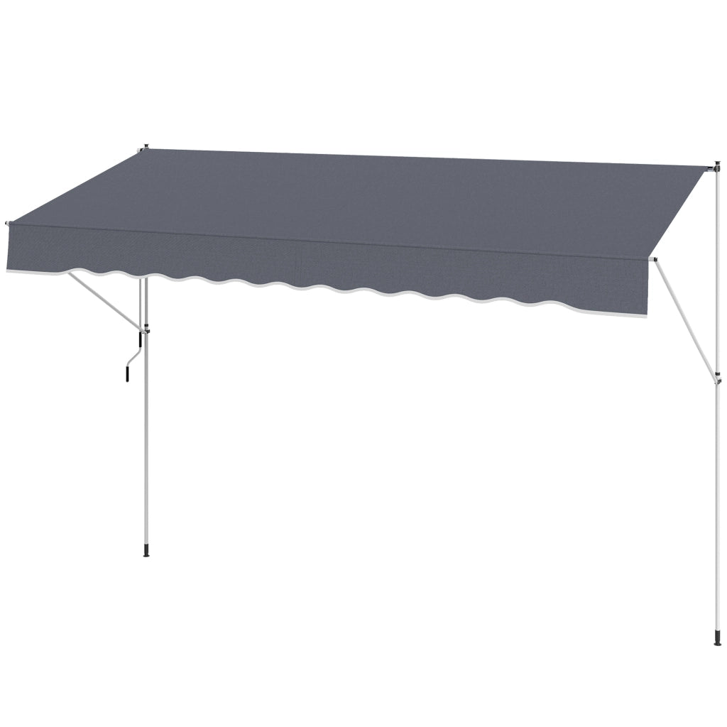 Toldo Retrattile Manuale 4x1.2 m ¨C zephmum ¨C Grigio Scuro 170-280 cm