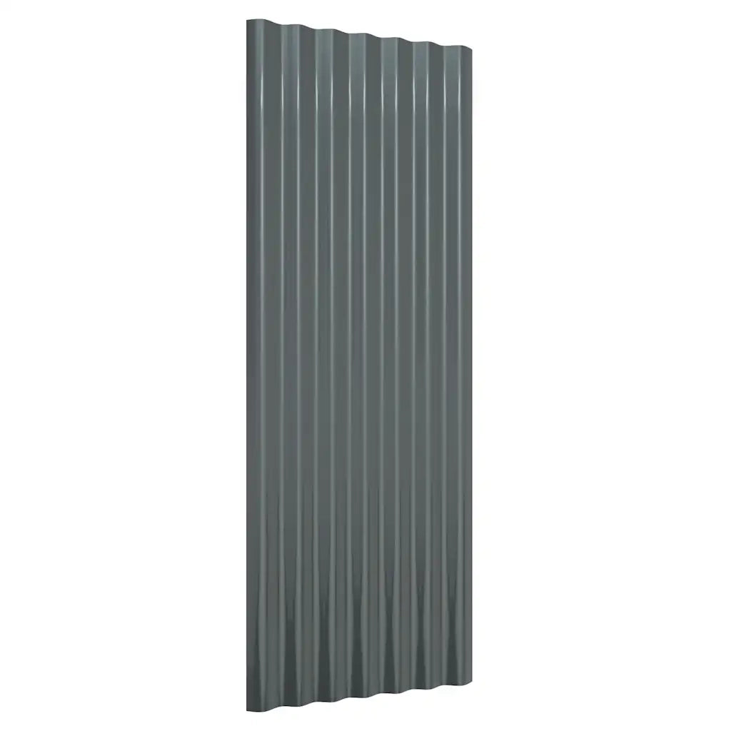 Pannelli per Tetto 12 pz Acciaio Zincato Antracite 100x36 cm 319145