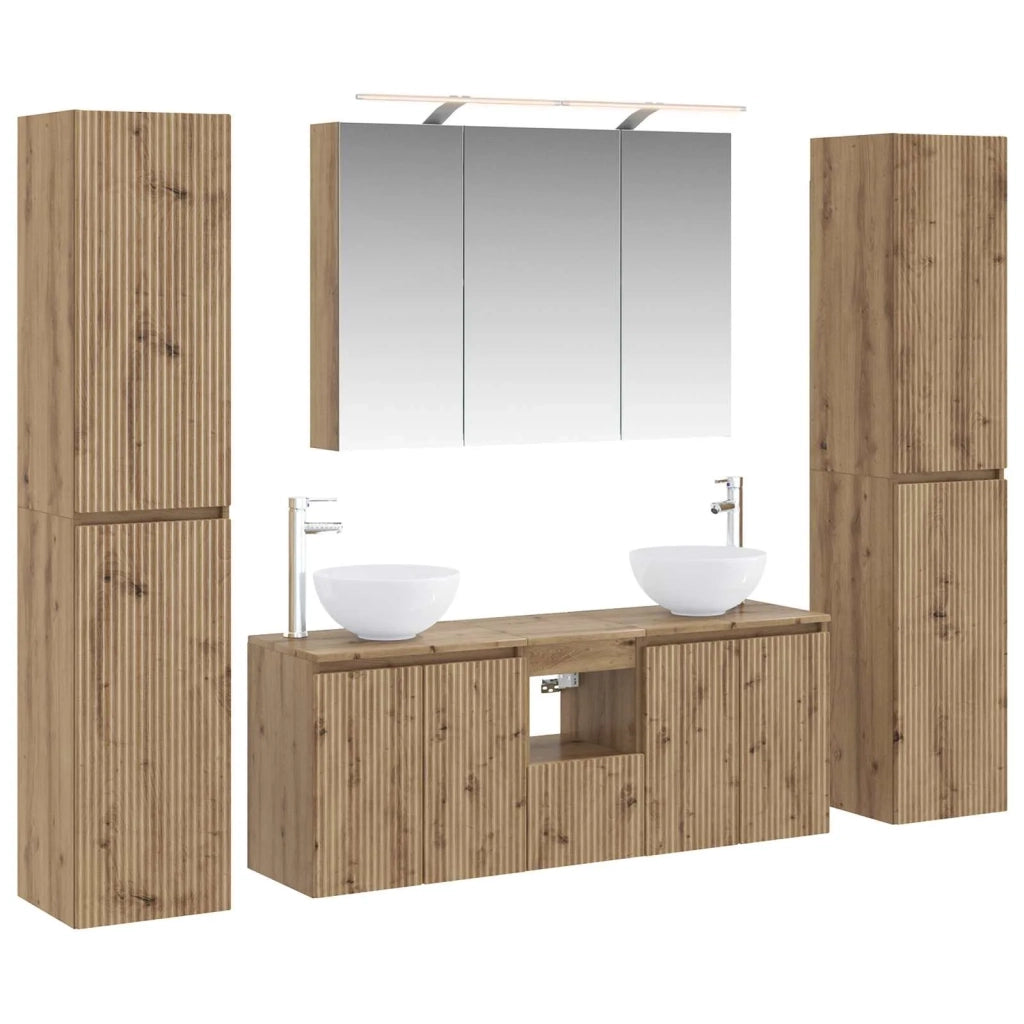 Set di mobili per il bagno 6 pcs Rovere Artigianale 3407214