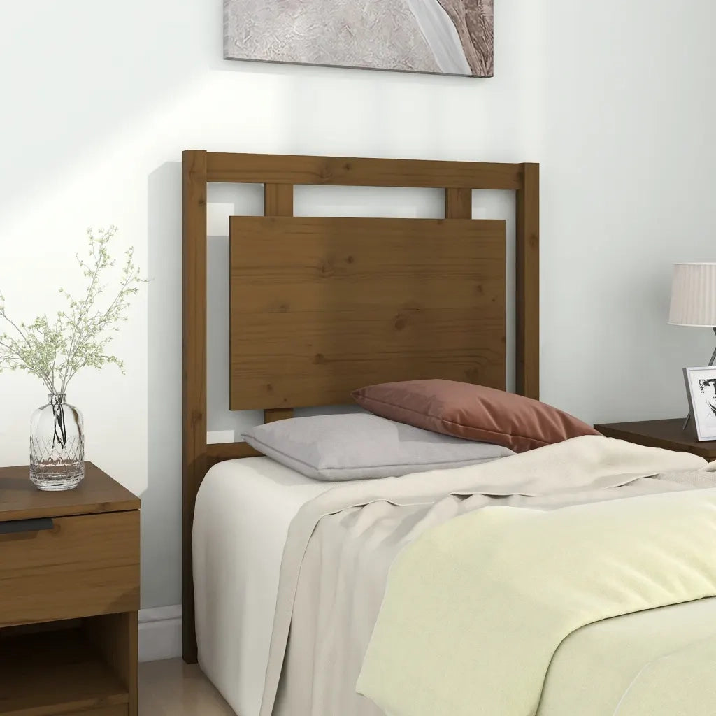 Testiera per Letto ambra 80,5x4x100cm in Legno Massello di Pino 817918