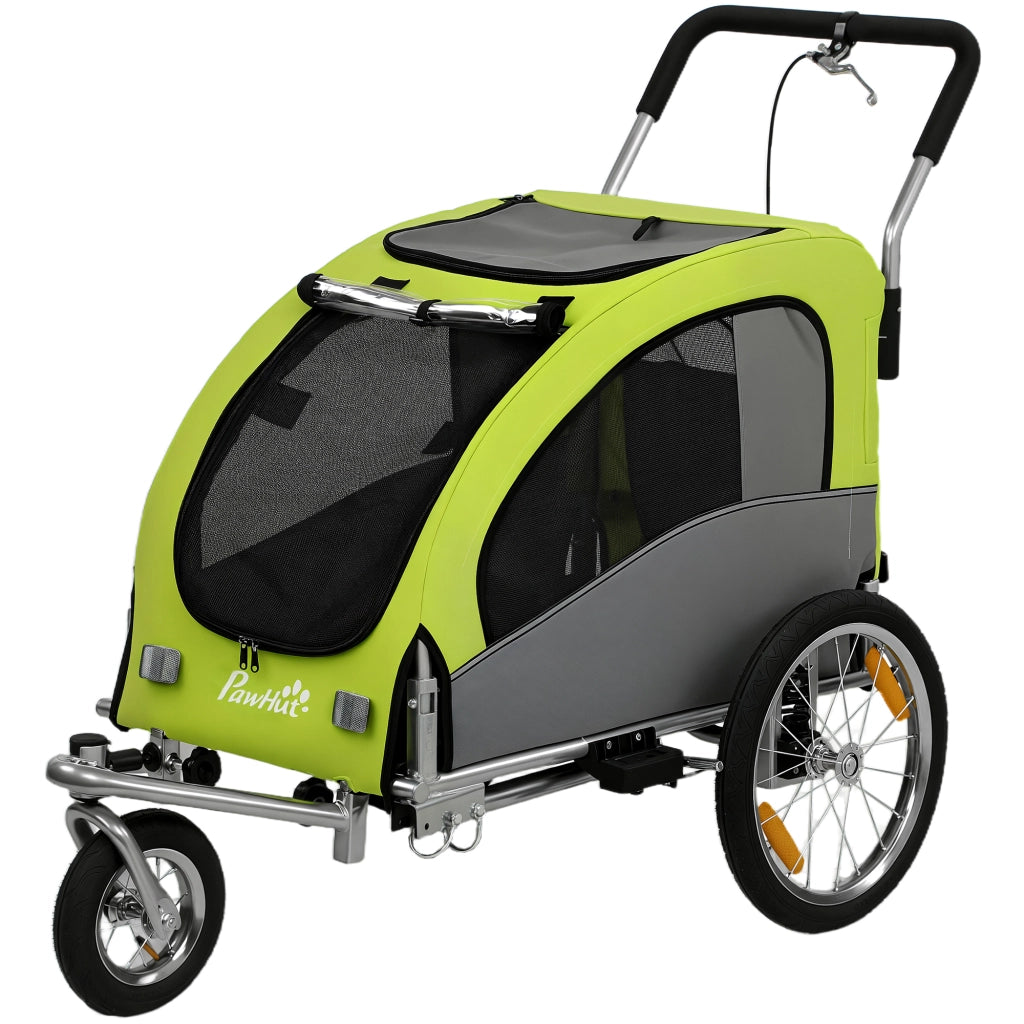 Rimorchio per Cani Pieghevole 2in1 ¨C Xylo ¨C Verde, Max 20kg