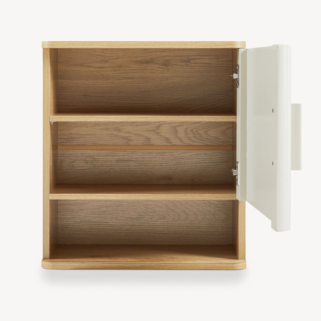 Set da 3 Pezzi per Bagno Ferrersp con Mobile da Terra Pensile da Parete e Mobile a Colonna - Effetto Rovere/Avena Oatmeal [en.casa]