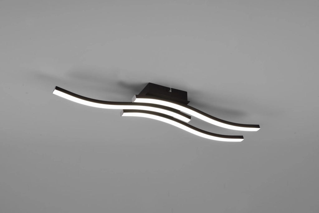 Plafoniera LED ROUTE RL nera metallo 56cm 4000K 3 luci