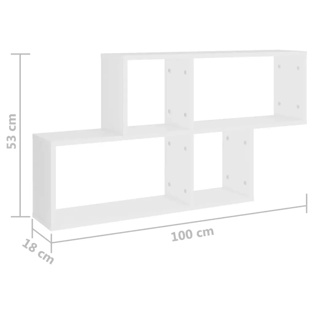Scaffale a Parete Bianco 100x18x53 cm in in Multistrato 807160