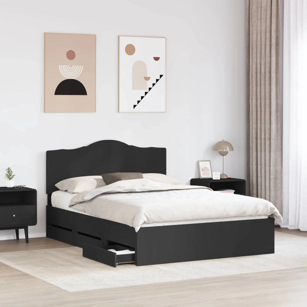 Struttura del letto Nero 140 x 200 cm Legno Ingegnerizzato